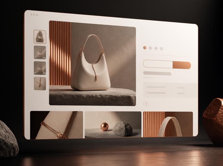 Luxury ecommerce storefront design mockup